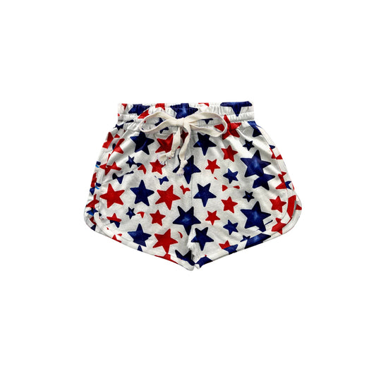 SS0438Red blue stars baby girls 4th of july shorts