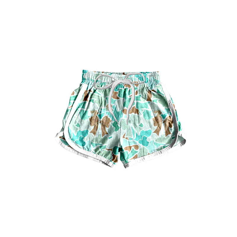 Green camo bow kids girls skirt shorts inside