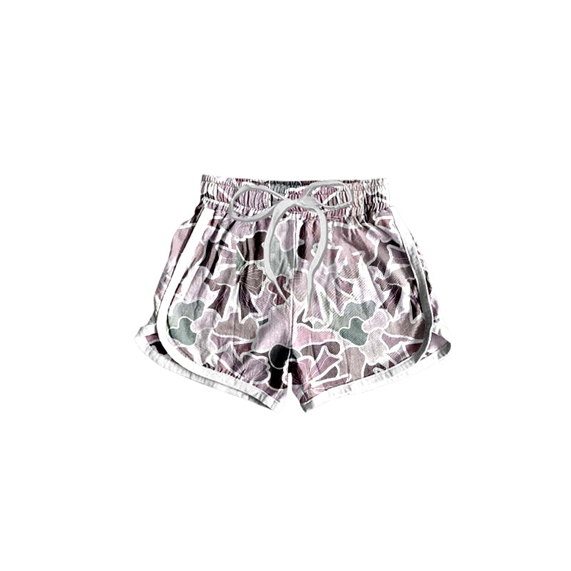 Light pink camo bow kids girls skirt shorts inside