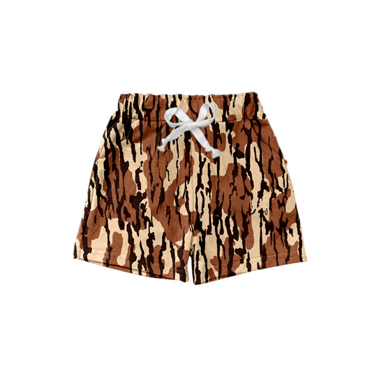 SS0446Brown bottomland camo pockets baby boy summer shorts