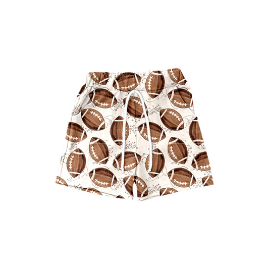 SS0460Toddler Boys Brown Football Pockets Shorts Kids Casual Elastic Waist Pants for Children