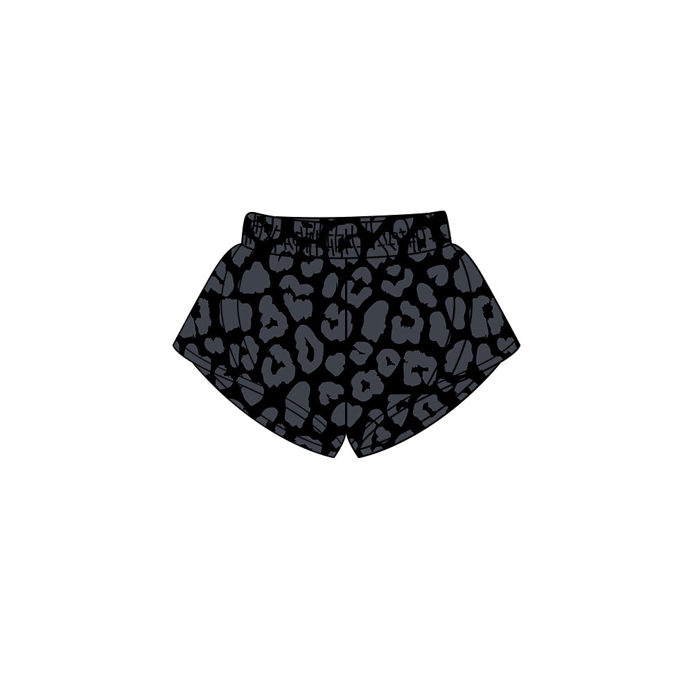 Blue Leopard Print Women's Shorts for Summer Adult Women's Fashion Casual High Waist Trousers