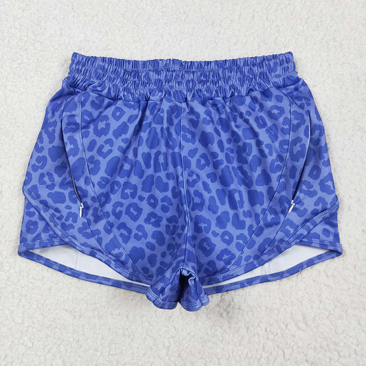 6.21 SS0470RTS NO MOQ Adult Women's Summer Yoga Shorts Adult Women Purple Leopard Yoga Summer Shorts