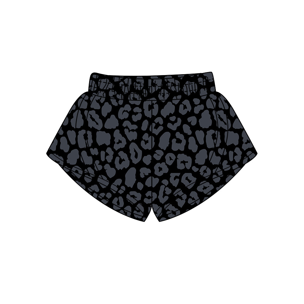 Blue Leopard Print Women's Shorts for Summer Adult Women's Fashion Casual High Waist Trousers