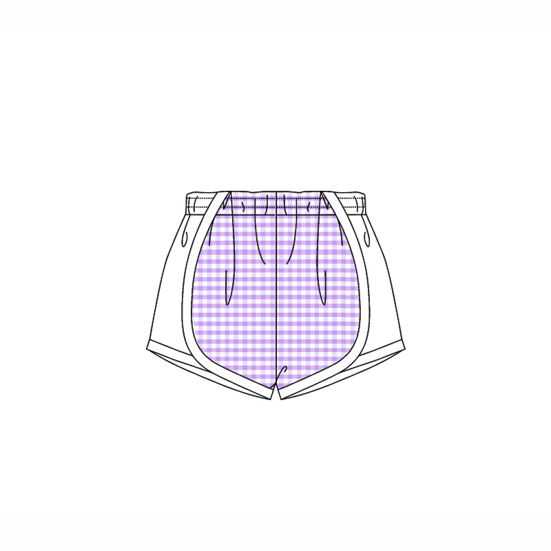 pre order Kids Girls Pink Plaid Summer Shorts White Checkered Children's Clothing for Girls