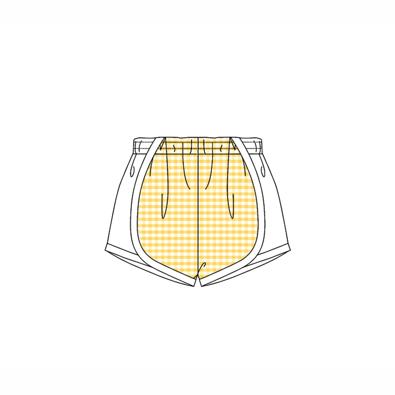 pre order Kids Girls Pink Plaid Summer Shorts White Checkered Children's Clothing for Girls