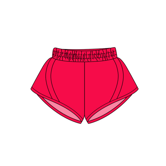 SS0498  Pre order  Baby Girls Red Yoga Shorts Bottoms