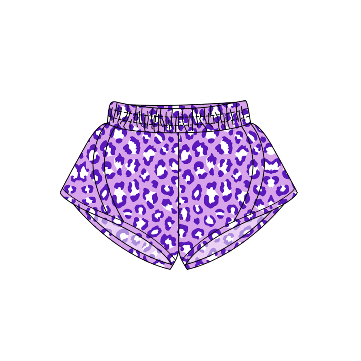 SS0501  Pre order  Baby Girls Purple Leopard Yoga Shorts Bottoms