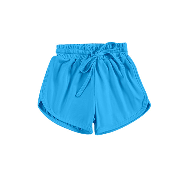 pre order Kids Girls Green Elastic Waist Active Wear Yoga Shorts - Comfortable Flexible Fitness Training Sportswear