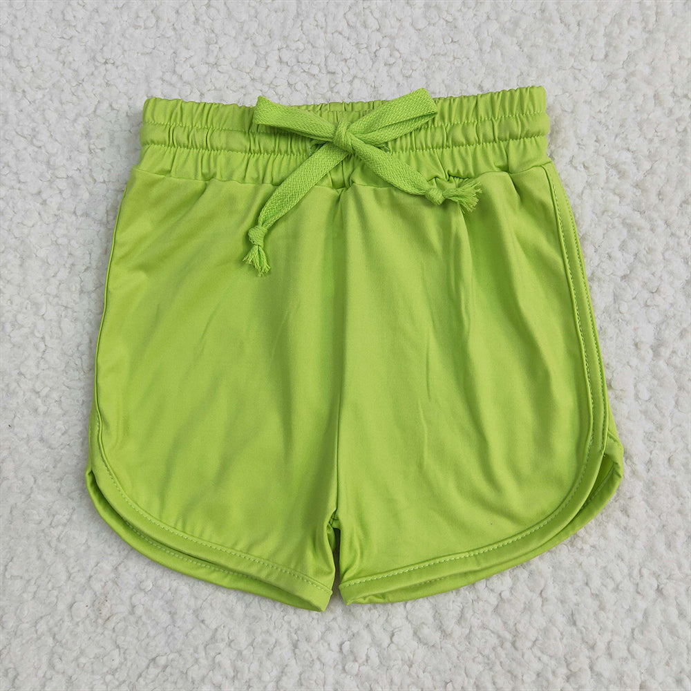 8.25  SS0506RTS NO MOQ Baby Girls Summer Yoga Shorts Baby Girls Aqua Belt Yoga Shorts Bottoms