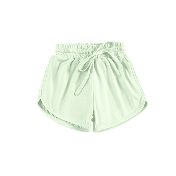pre order Kids Girls Green Elastic Waist Active Wear Yoga Shorts - Comfortable Flexible Fitness Training Sportswear