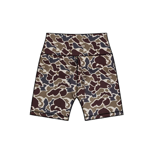 5.15 SS0542 Pre order Baby Girls Dark Brown Camo Biking Shorts Bottoms