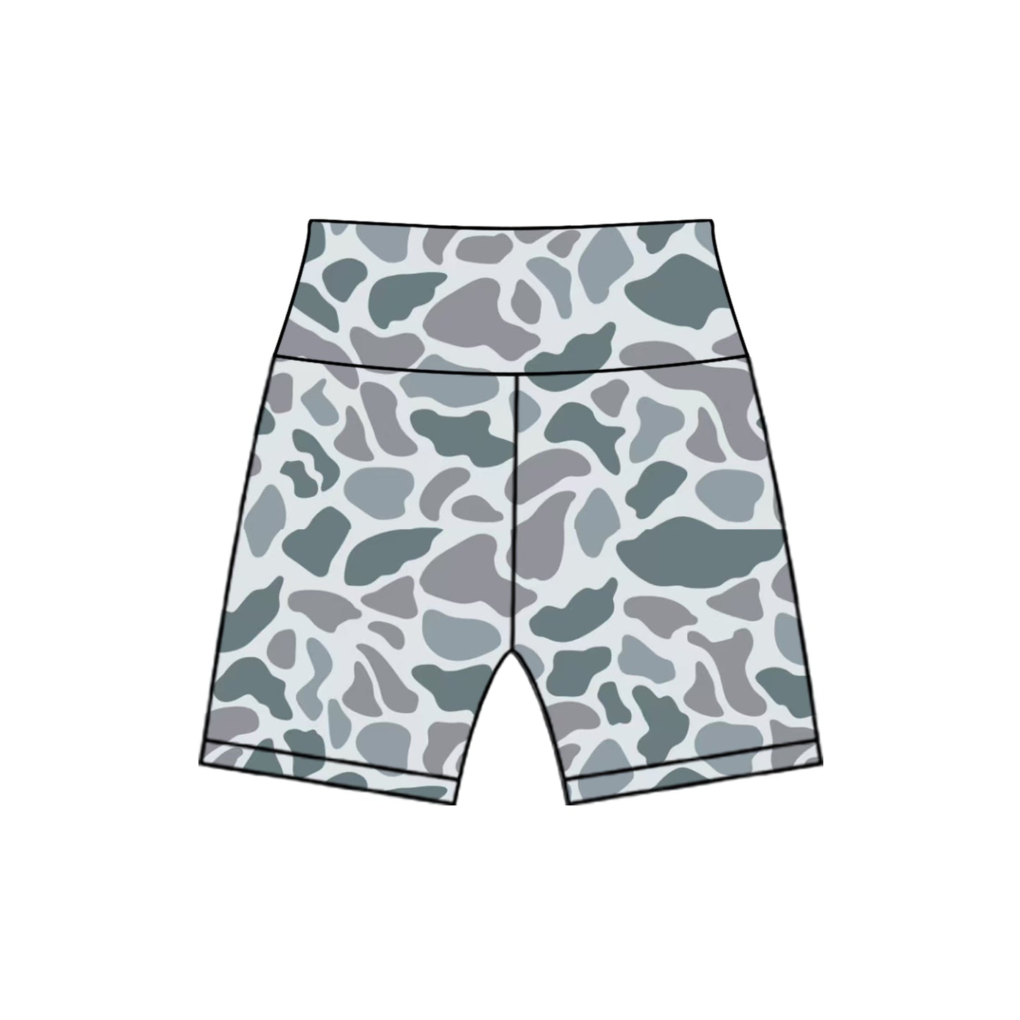 5.15  SS0543 Pre order Baby Girls Gray Camo Biking Shorts Bottoms