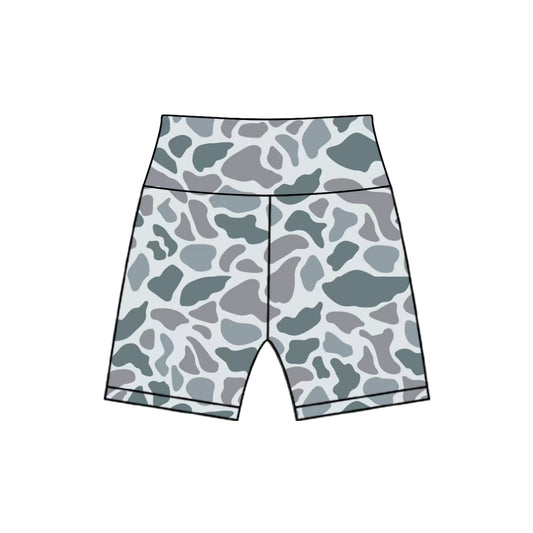 5.15  SS0543 Pre order Baby Girls Gray Camo Biking Shorts Bottoms
