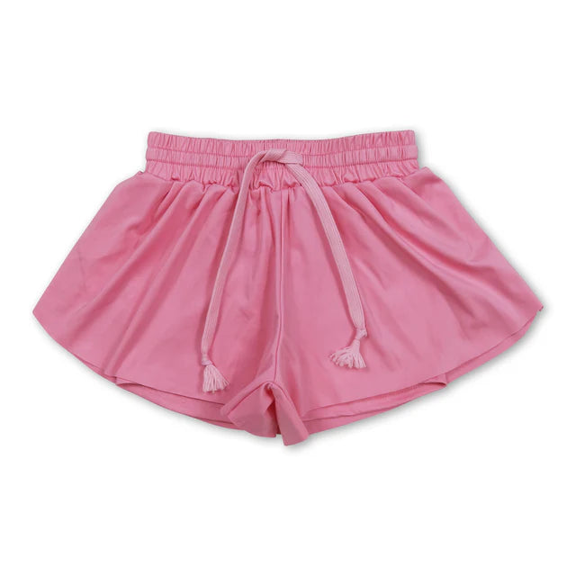 5.26 RTS NO MOQ （In stock）GT1565+SS0546 Short sleeves mama's bestie heart kids girls valentine's shirt with activewear summer yoga shorts