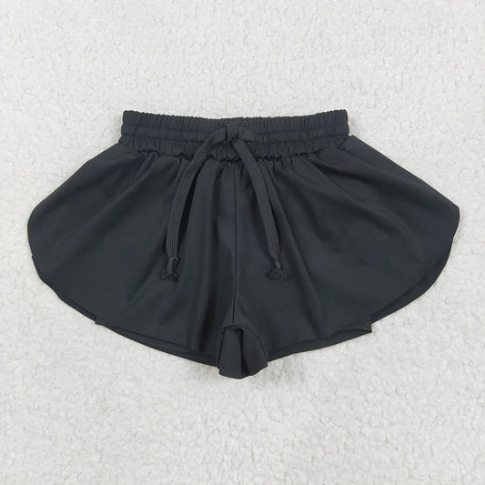 USA Warehouse (IN STOCK) SS0551 Baby Kids Girls Black Yoga Skort Shorts Bottoms