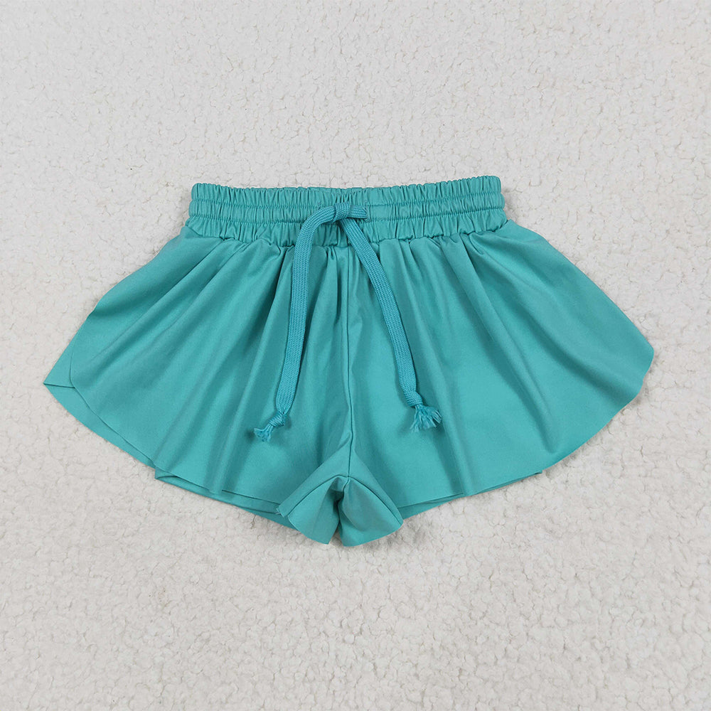 7.02 SS0553RTS NO MOQ  Baby Girls Summer Yoga Shorts Baby Girls Aqua Skort Shorts Bottoms