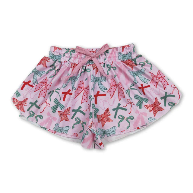 RTS Sibling Baby Girls Colorful Bows Leopard Skorts Ruffle Summer Shorts Bottoms