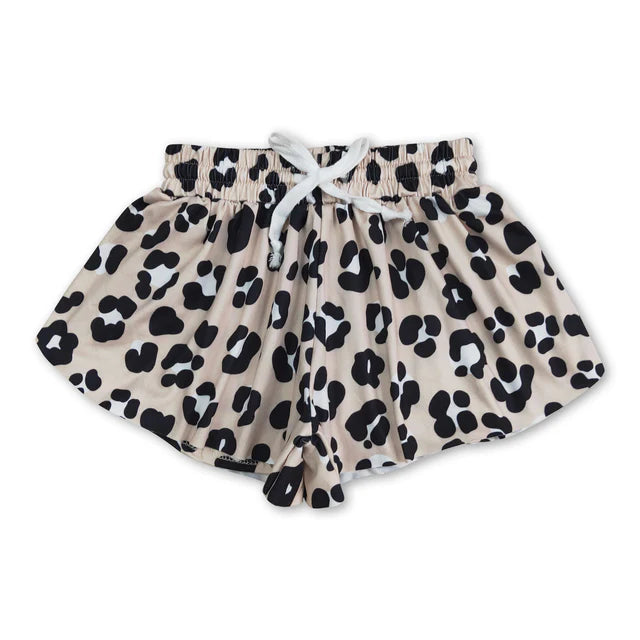 RTS Sibling Baby Girls Colorful Bows Leopard Skorts Ruffle Summer Shorts Bottoms