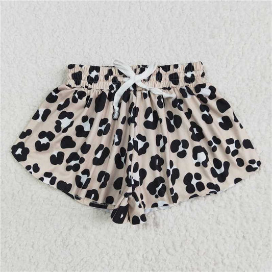 USA Warehouse (IN STOCK) SS0585 Leopard Pattern Baby Girls Summer Shorts Khaki Black Color Girls Summer Clothing