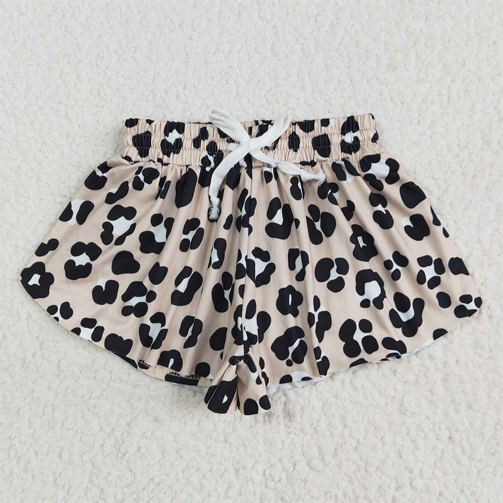 USA Shop (in stock)SS0585 RTS NO MOQ Baby Girls Summer Shorts Baby Girls Black Leopard Summer Shorts Bottoms