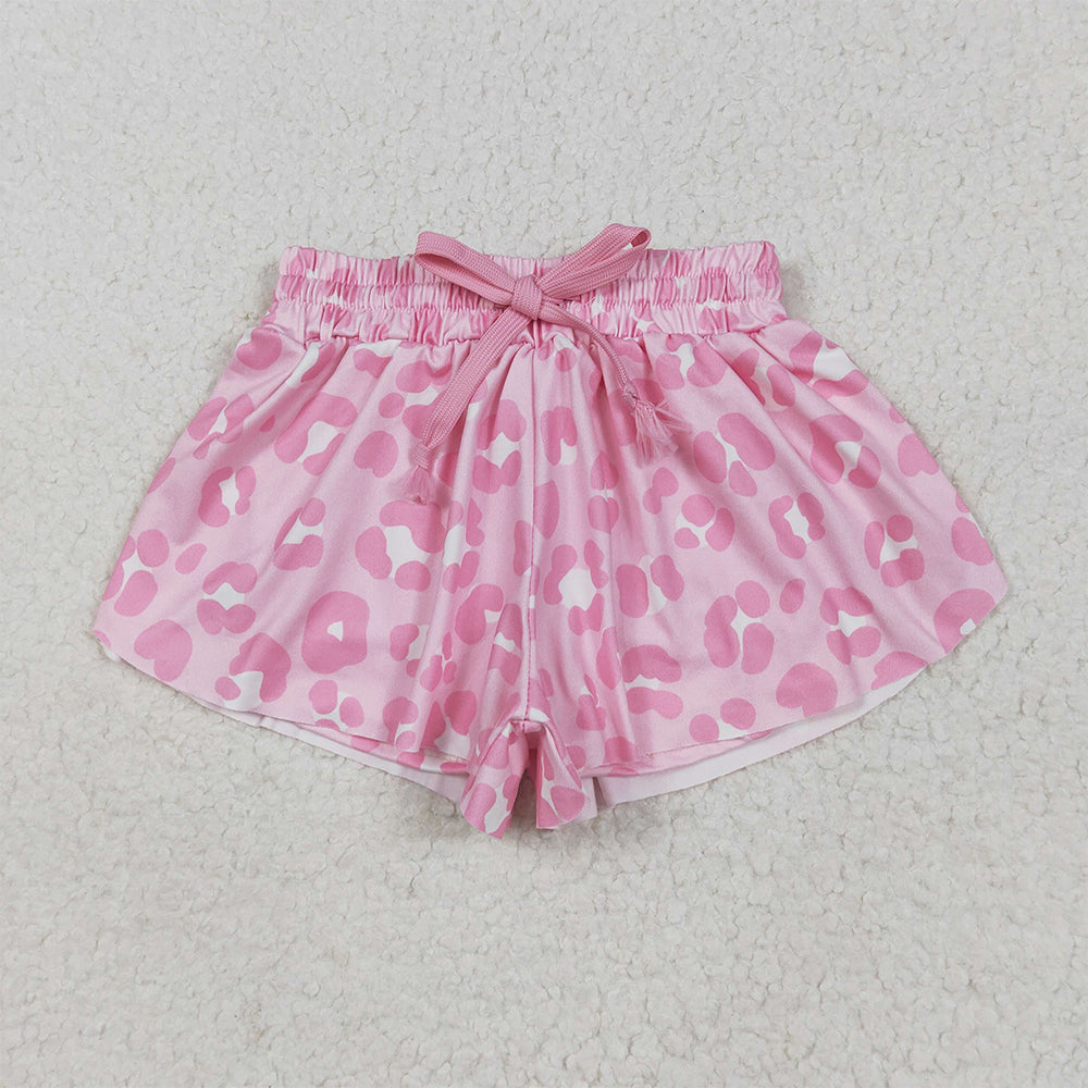 SS0587 RTS NO MOQ Baby Girls Summer Shorts Baby Girls Pink Leopard Summer Shorts Bottoms