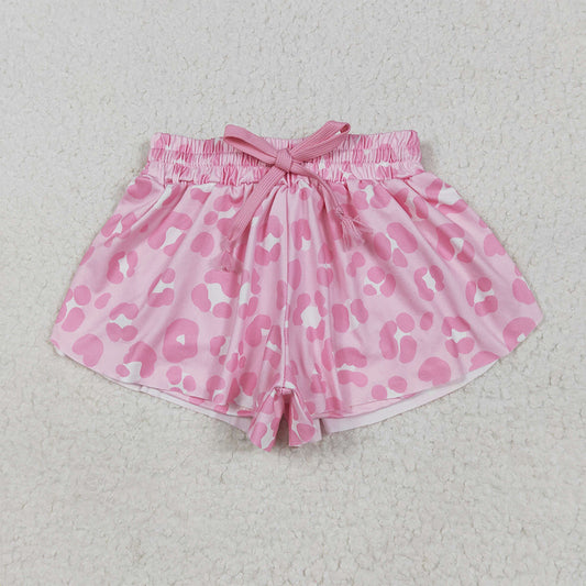 SS0587 RTS NO MOQ Baby Girls Summer Shorts Baby Girls Pink Leopard Summer Shorts Bottoms