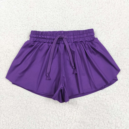 USA Shop (in stock)SS0602 Baby Girls Summer Yoga Shorts Baby Girls Purple Yoga Shorts Bottoms