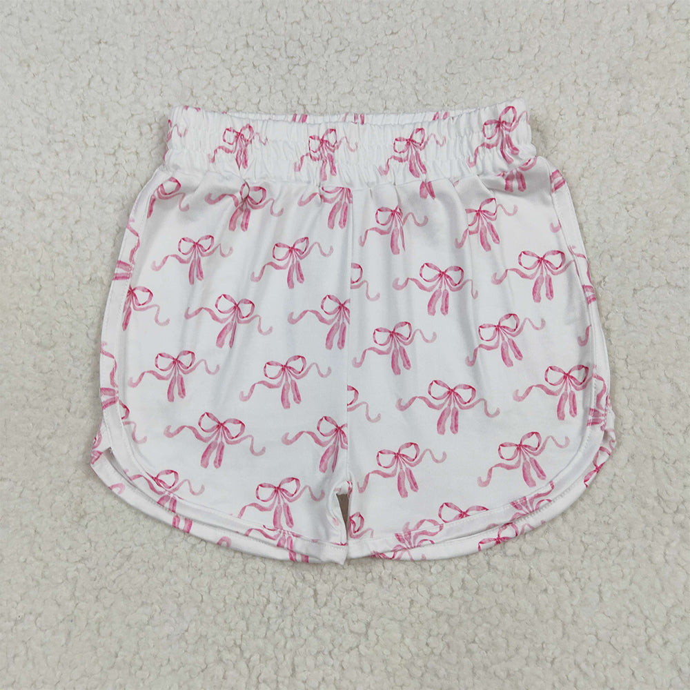 SS0608 RTS NO MOQ Baby Girls Summer Shorts Baby Girls Pink Bows Summer Shorts Bottoms