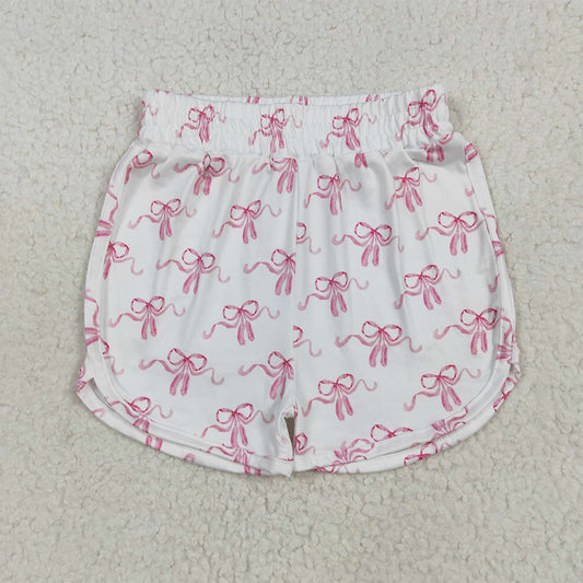 SS0608 RTS NO MOQ Baby Girls Summer Shorts Baby Girls Pink Bows Summer Shorts Bottoms