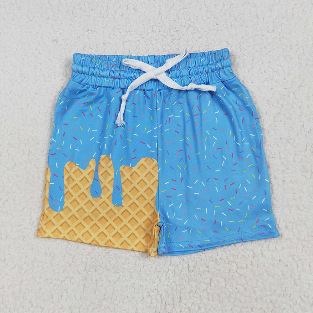 USA Shop (in stock)SS0619 Baby Girls Summer Shorts Baby Girls Blue Ice Cream Drip Summer Shorts Bottoms