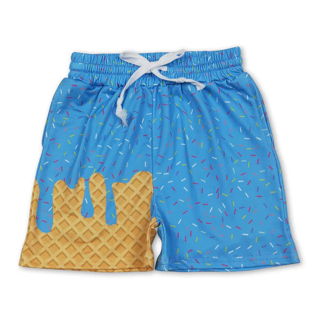 RTS Sibling Baby Boys Ice Cream Drip Sprinkles Stars Summer Shorts Bottoms