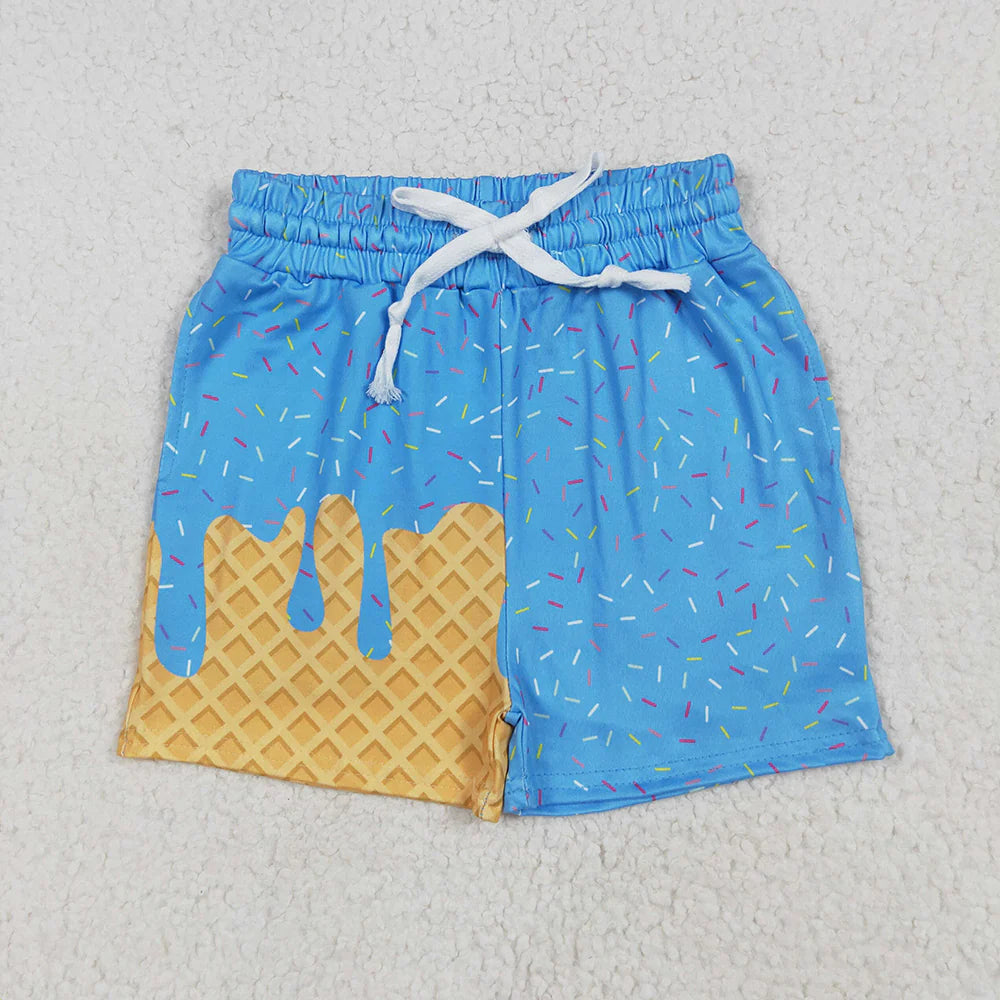 10.2 RTS Sibling 4 Colors Baby Boys Ice Cream Drip Sprinkles Summer Shorts Bottoms