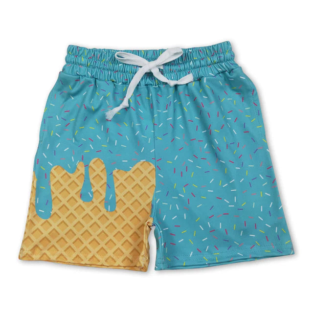 RTS Sibling Baby Boys Ice Cream Drip Sprinkles Stars Summer Shorts Bottoms