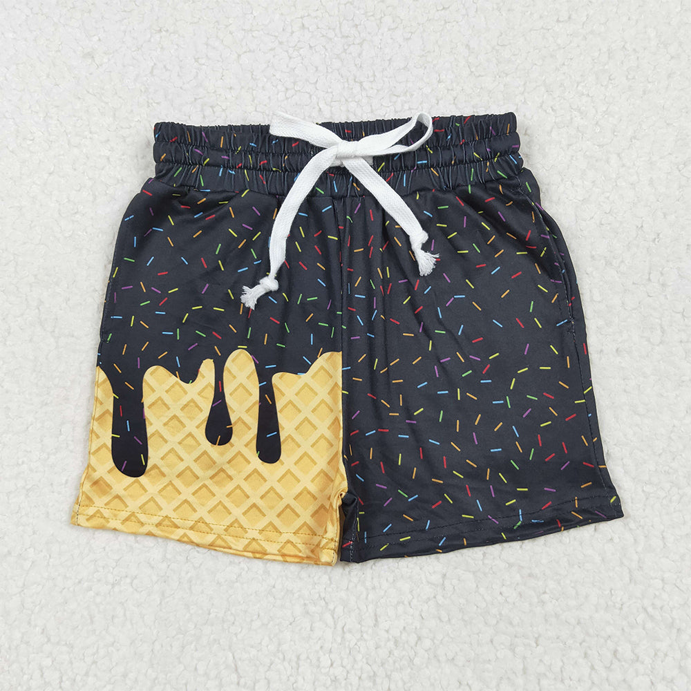 USA Shop (in stock)SS0624 Baby Girls Summer Shorts Baby Girls Black Ice Cream Drip Summer Shorts Bottoms