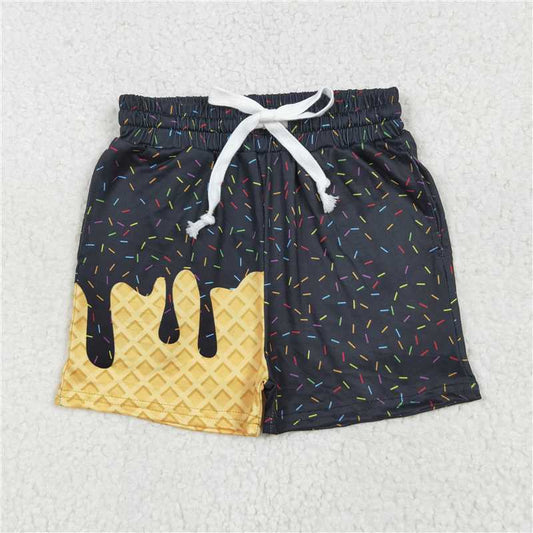 USA Warehouse (IN STOCK) SS0624 Black Ice Cream Sprinkle Baby Kids Summer Team Shorts for Boys