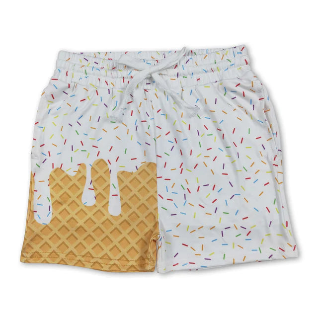 RTS Sibling Baby Boys Ice Cream Drip Sprinkles Stars Summer Shorts Bottoms