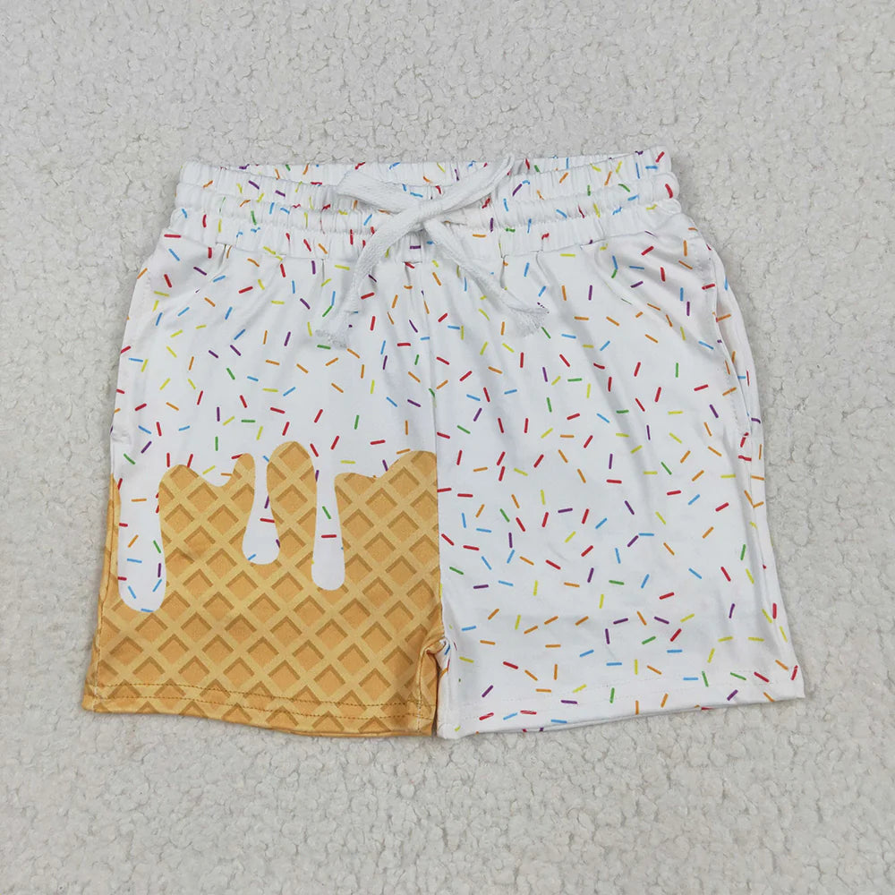10.2 RTS Sibling 4 Colors Baby Boys Ice Cream Drip Sprinkles Summer Shorts Bottoms