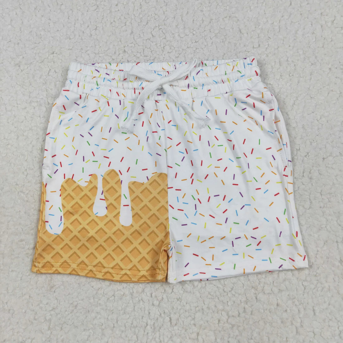 10.2 RTS Sibling Baby Boys Ice Cream Drip Sprinkles Stars Summer Shorts Bottoms