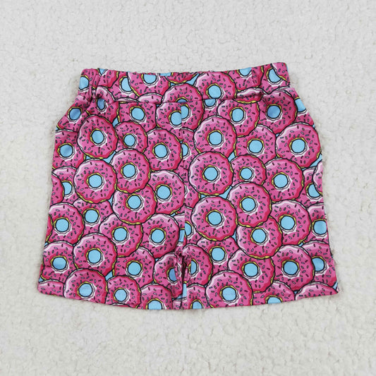 RTS NO MOQ （In stock）SS0632 Baby Girls Summer Shorts Baby Girls Pink Donuts Summer Shorts Bottom