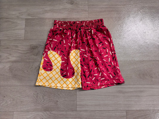 SS0638 Pre order No Moq Maroon ice cream sprinkle kids boys summer shorts