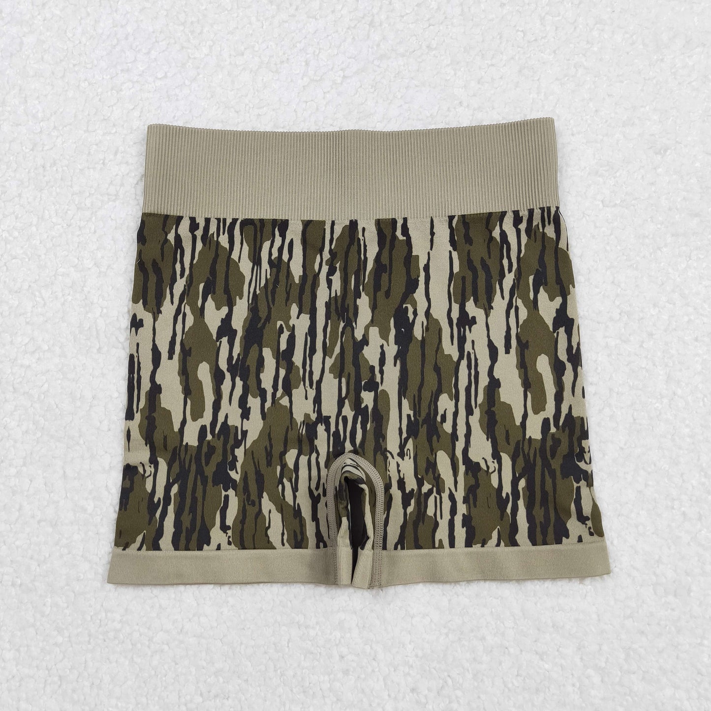 RTS NO MOQ （In stock）SS0642 Adult Women's Summer Yoga Shorts Adult Women's Army Green Camouflage Shorts for Casual Wear