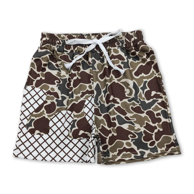 5.13 RTS NO MOQ （In stock）BT1648+SS0650 Short sleeves dark brown camo kids boys shirt outfits