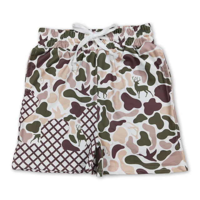 RTS Sibling Baby Boys Camo Drip Pockets Southern Hunting Shorts Bottom