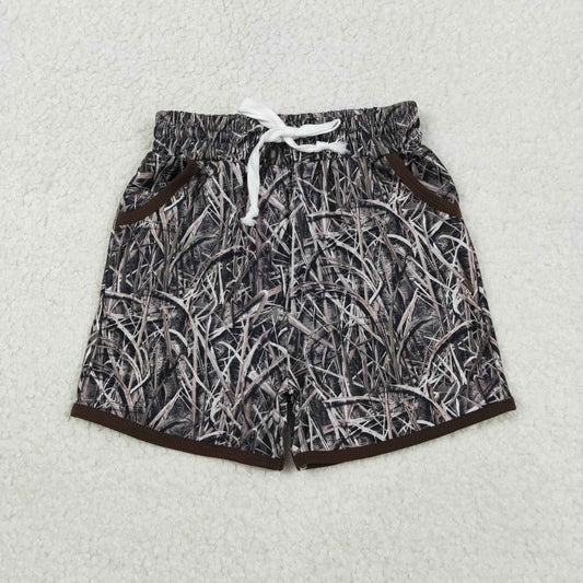 11.18 RTS NO MOQ （In stock）SS0674 Baby Boys Summer Shorts Baby Boys Leaves Camo Hunting Pockets Shorts Bottom