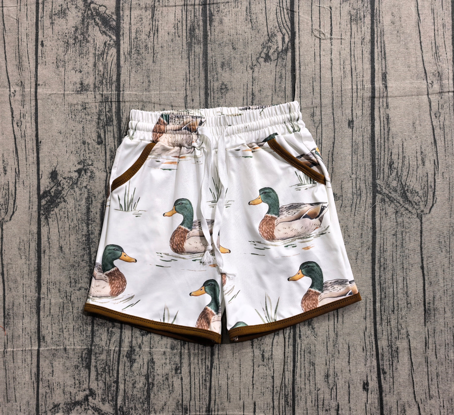 1.31 SS0677 Sample No Moq Baby Boys Ducks Plaid Hunting Pockets Shorts Bottom