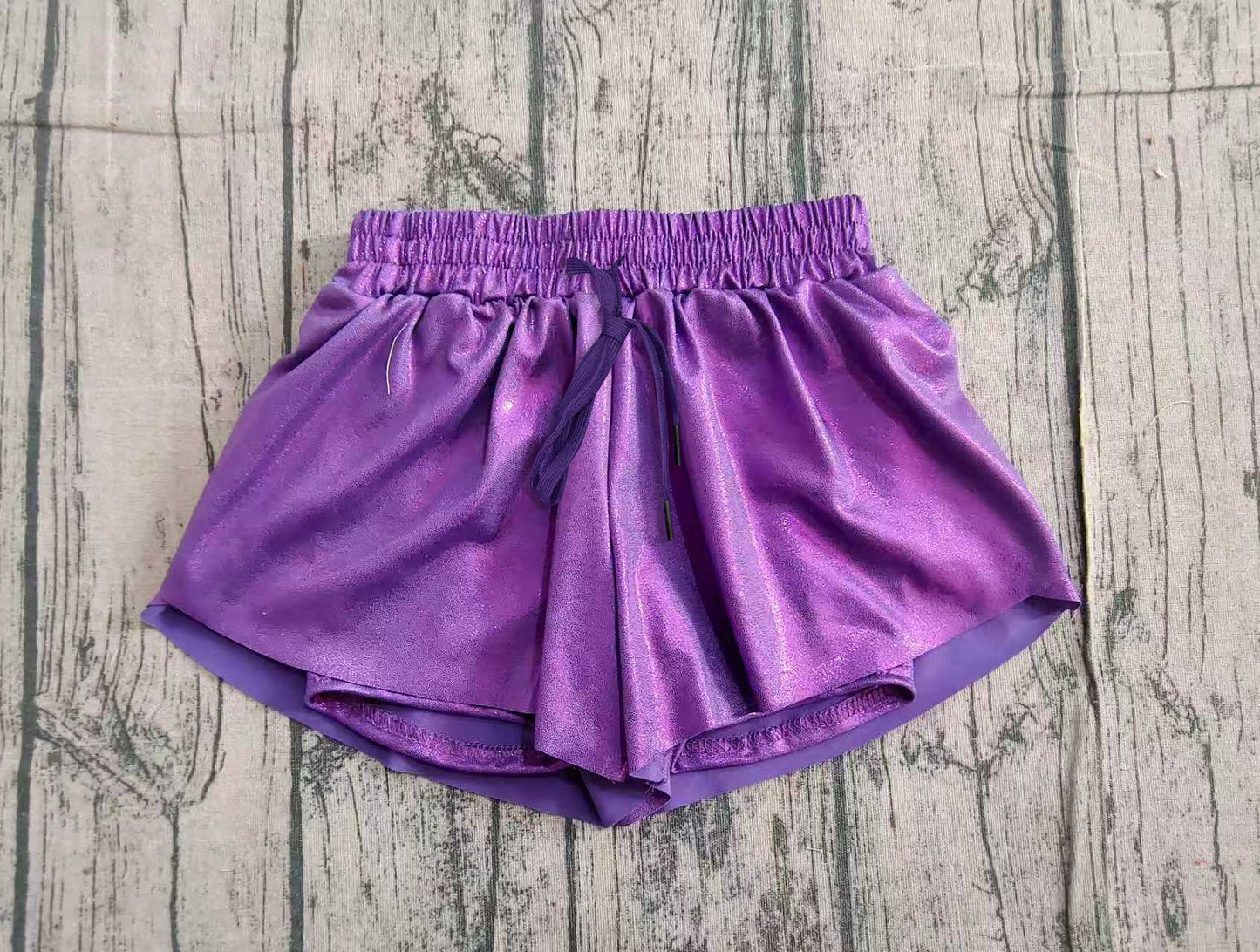11.15 SS0686 Sample No Moq Baby Girls Purple Ruffle Shorts Bottoms