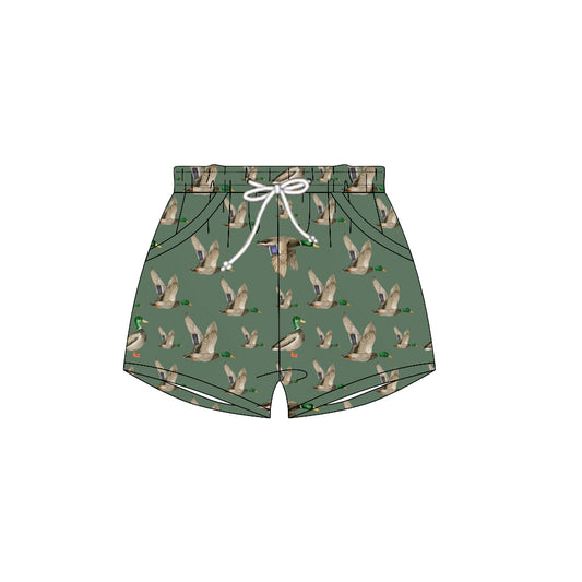 10.21 SS0691 Pre order No Moq Baby Boys Green Ducks Pockets Shorts Bottoms