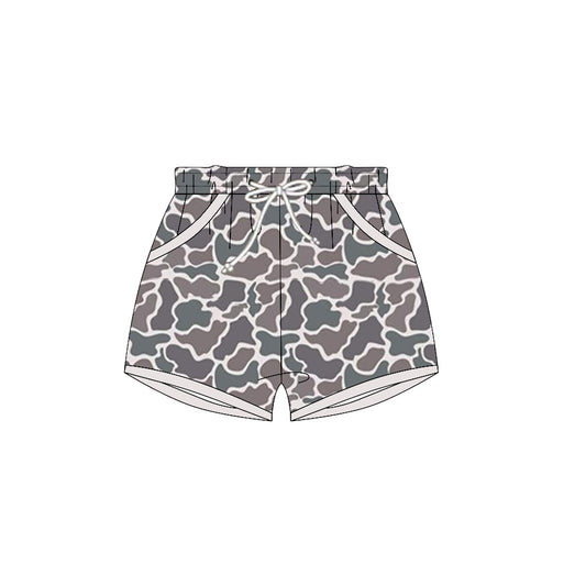 10.21 SS0693 Pre order No Moq Baby Boys Dark Grey Camo Pockets Shorts Bottoms