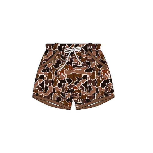 10.21 SS0694 Pre order No Moq Baby Boys Brown Camo Pockets Shorts Bottoms